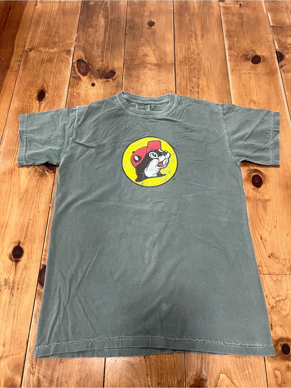 Comfort Colors Green Short Sleeve Tee with Yellow Cartoon Patch